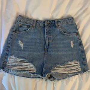 High waisted jean shorts